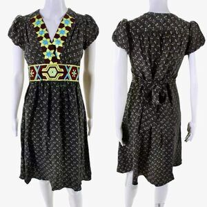 Corey Lynn Calter Embroidered Silk‎ Fit Flare Dress Size 0 Boho Anthropologie